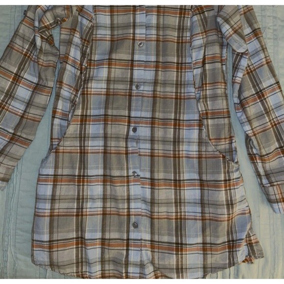 3 Womens Size Small/Medium Shirts Button Down Tunic Tops Flannel Plaid Retro - Picture 5 of 7
